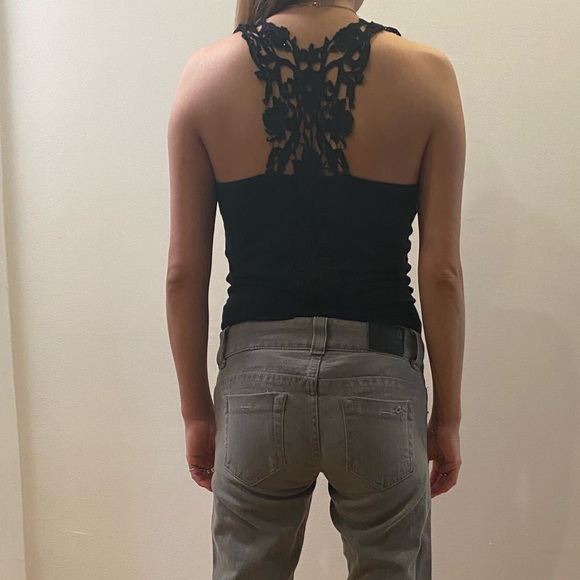 Black Tank with Lace Racer Back - Picture 8 of 12